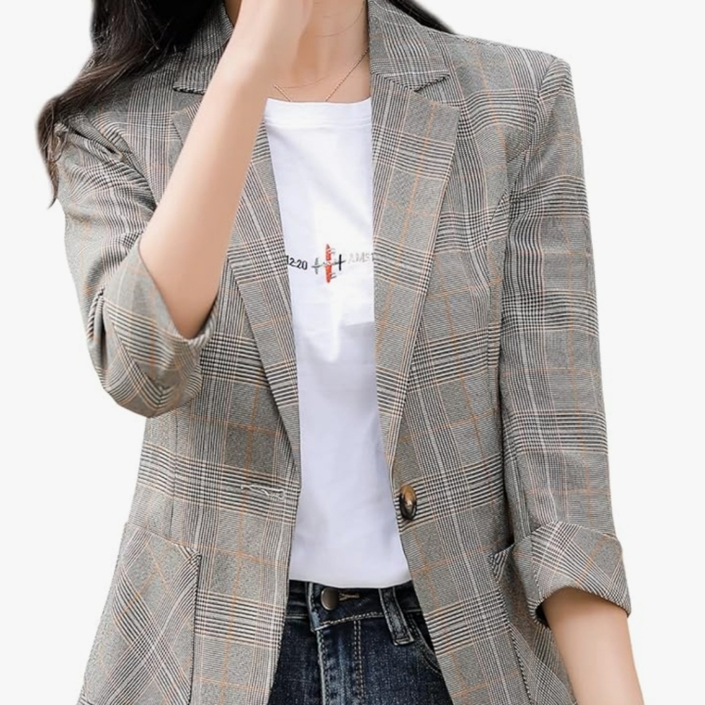 SUSIELADY Women Blazer Jacket,One Button size m
